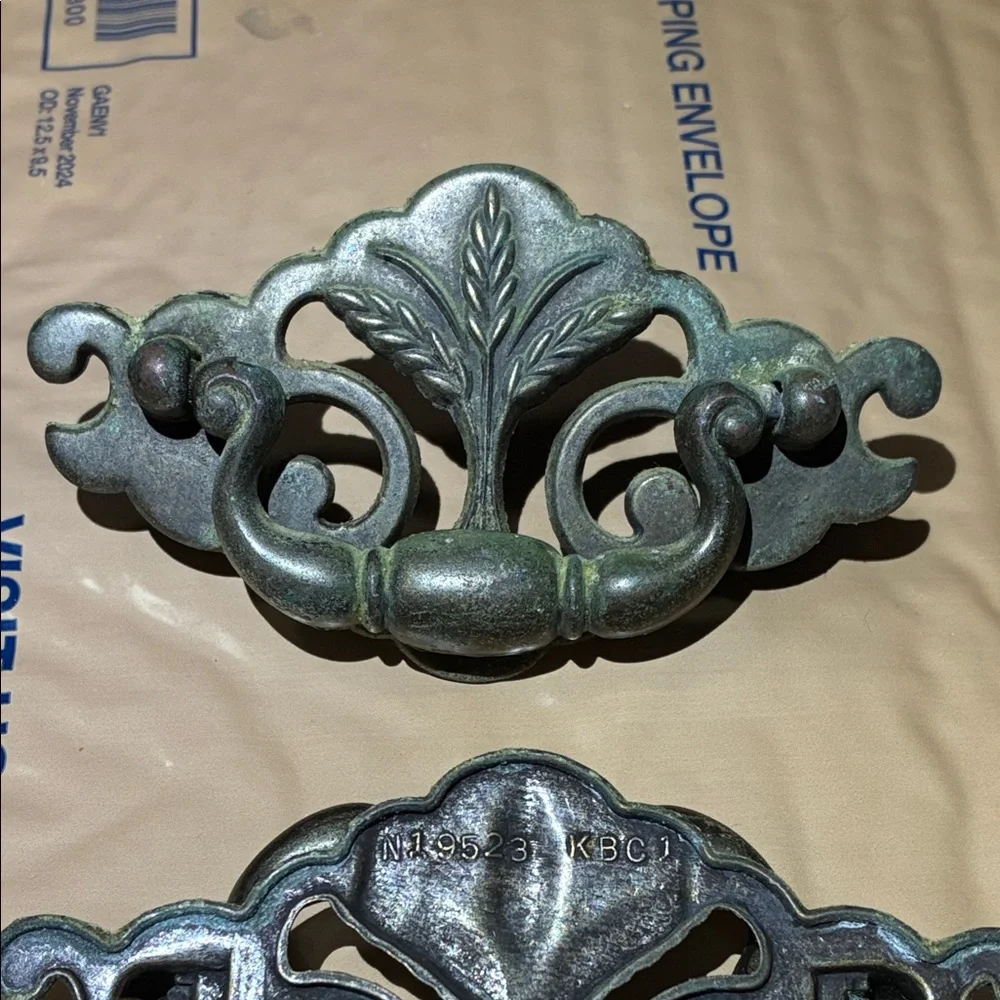 VINTAGE BAIL DRAWER PULLS KEELER BRASS CO USA SET OF 2